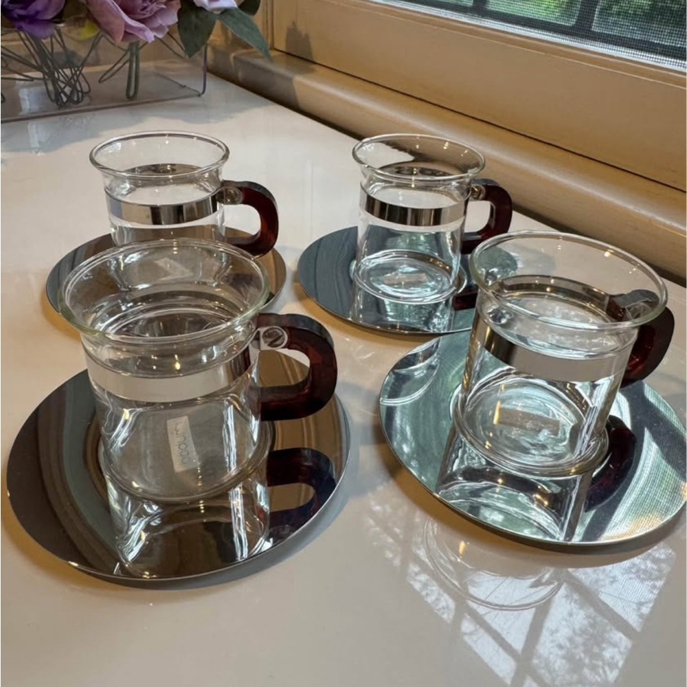 Bodum Glass Espresso Cup Set with Saucers